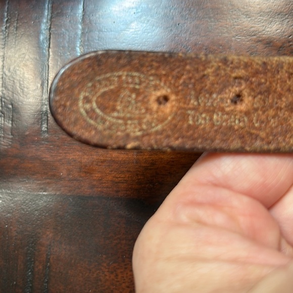 LEATHER MAN Men's Mini Tarpon Leather Tab Belt Size 34 - Picture 3 of 5